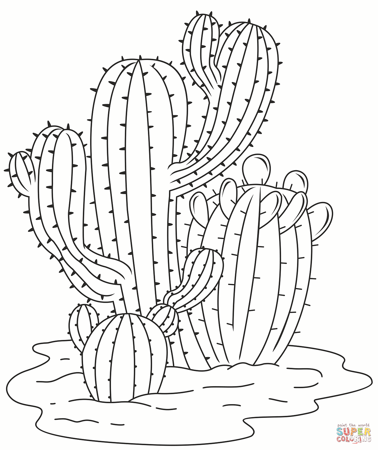 Cactus coloring page | Free Printable Coloring Pages