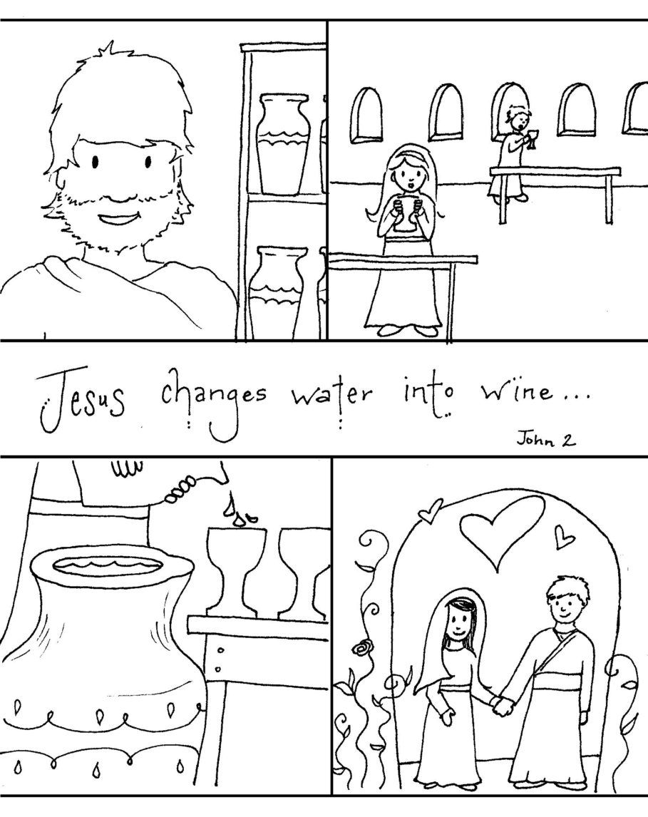 Aptitude Free Coloring Pages Of Miracle Of Water Into Wine - Widetheme