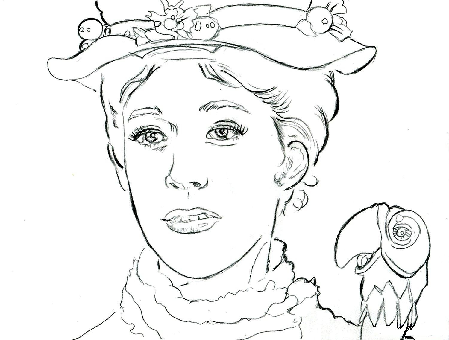 Mary poppins coloring pages to download and print for free