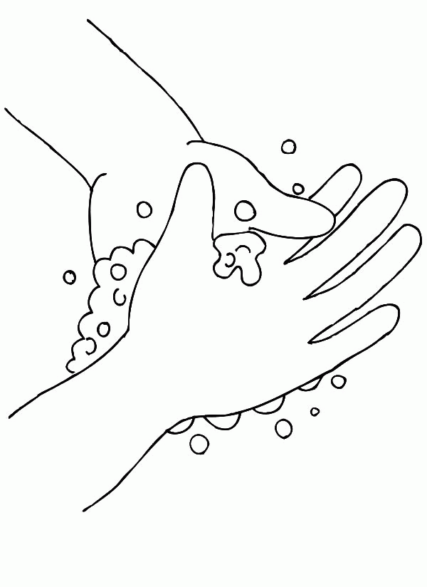 Coloring Pages About Washing Your Hands 3