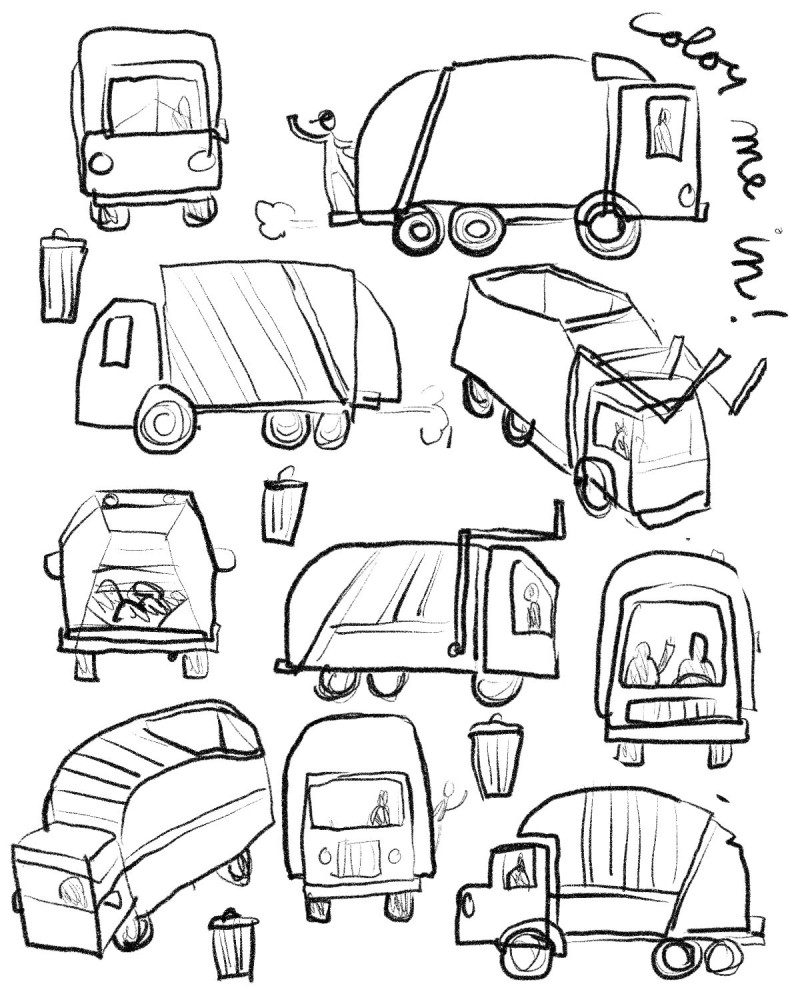 Garbage Truck Sketch At PaintingValley.com | Explore Collection Of