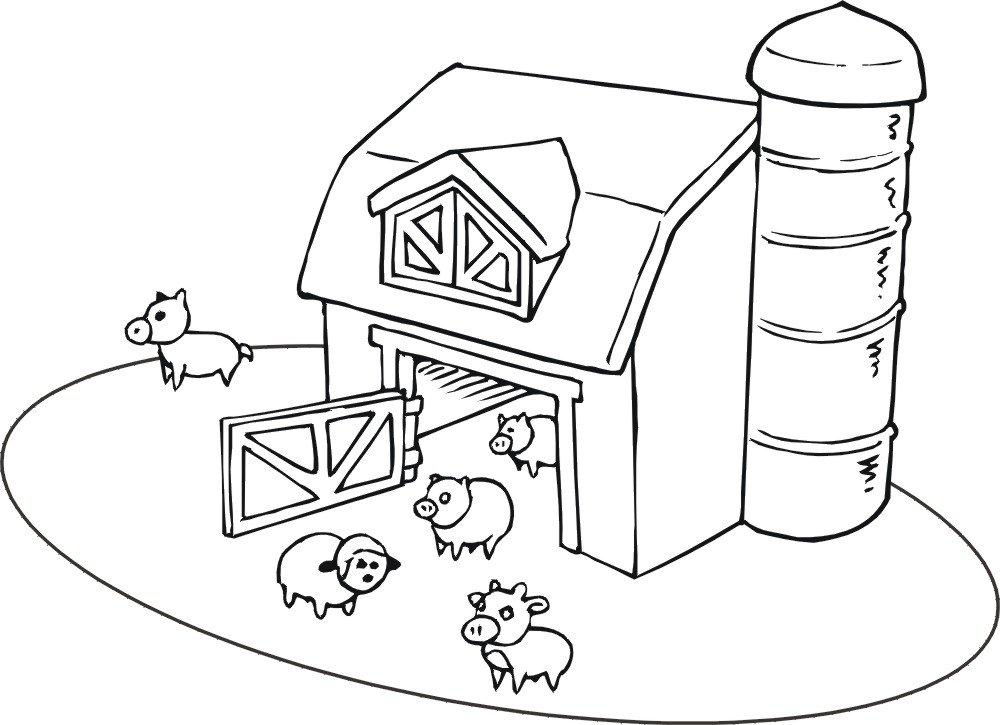 Farm House Coloring Pages - Coloring Home