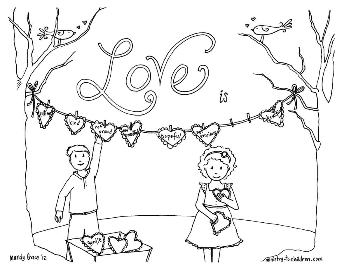 Christian Valentines Day Coloring Pages about Love (100% Free)