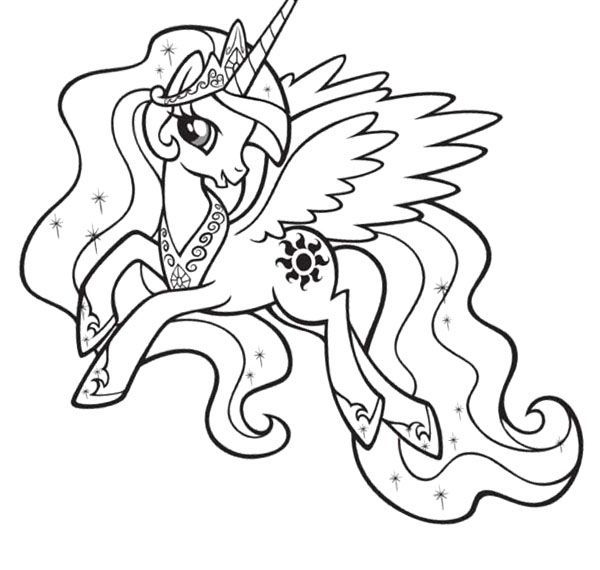 Princess Celestia Coloring Pages | My little pony coloring, My ...