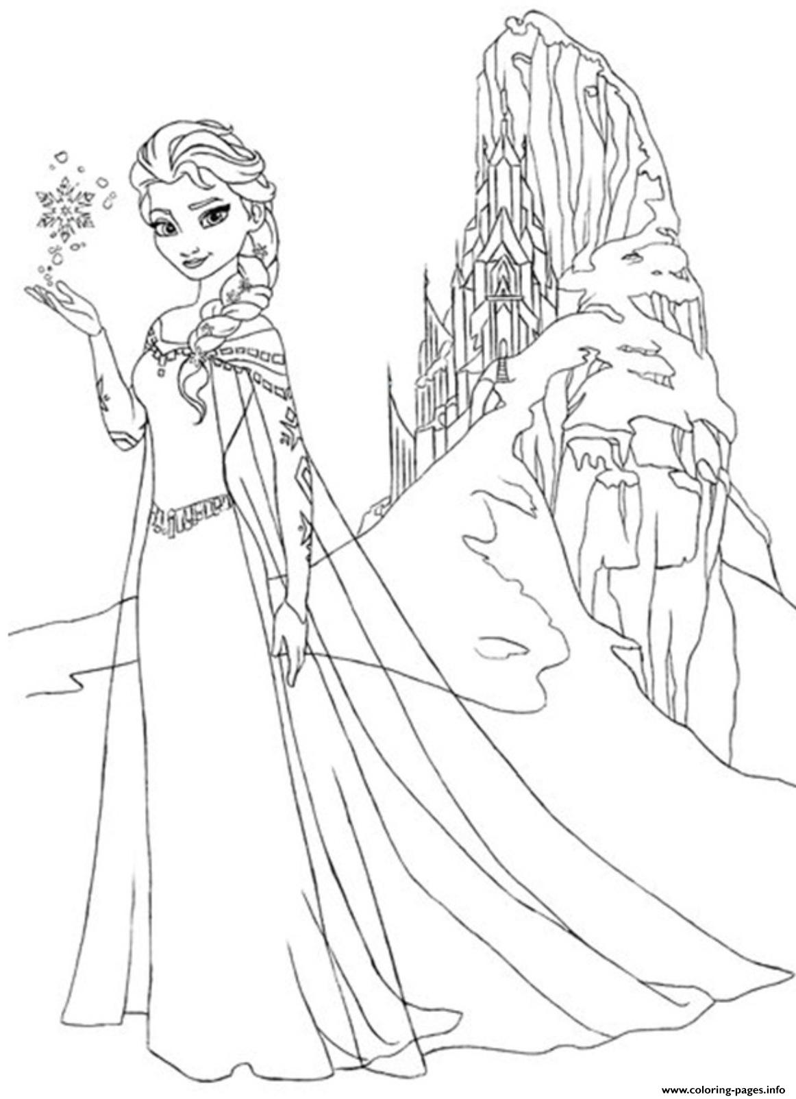 Frozen In Front Of Castle Coloring page Printable