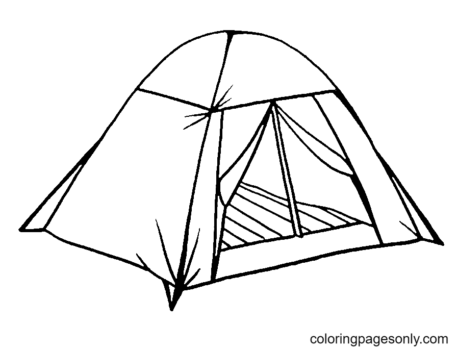 Simple Camping Tent for Kid Coloring Pages - Camping Coloring Pages - Coloring  Pages For Kids And Adults