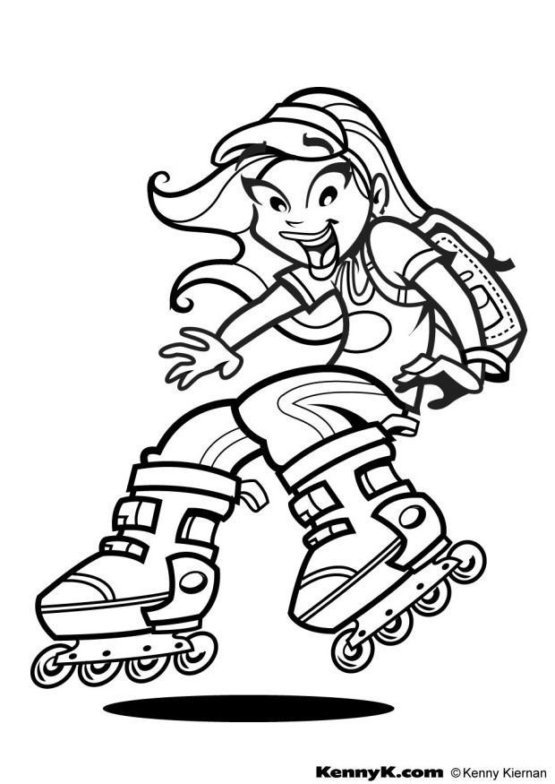 Coloring Page roller-skate - free printable coloring pages - Img 9043