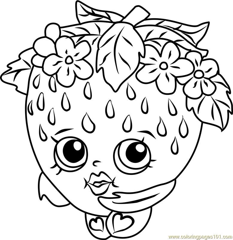 Strawberry Kiss Shopkins Coloring Page for Kids - Free Shopkins Printable Coloring  Pages Online for Kids - ColoringPages101.com | Coloring Pages for Kids