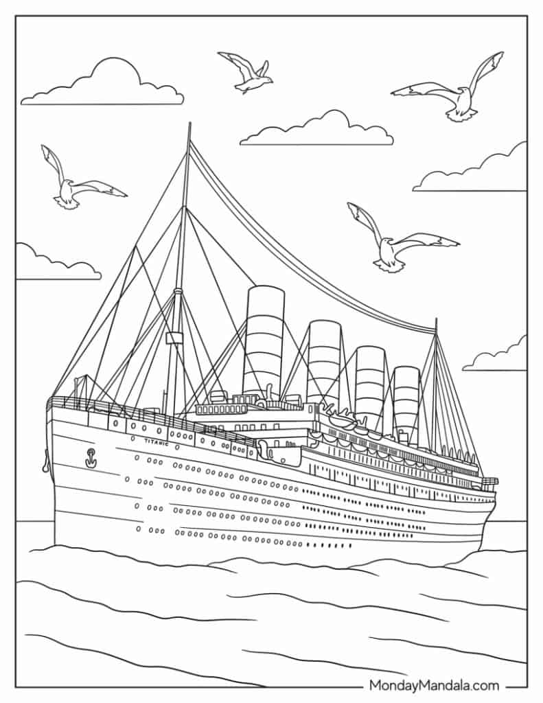 22 Titanic Coloring Pages (Free PDF ...