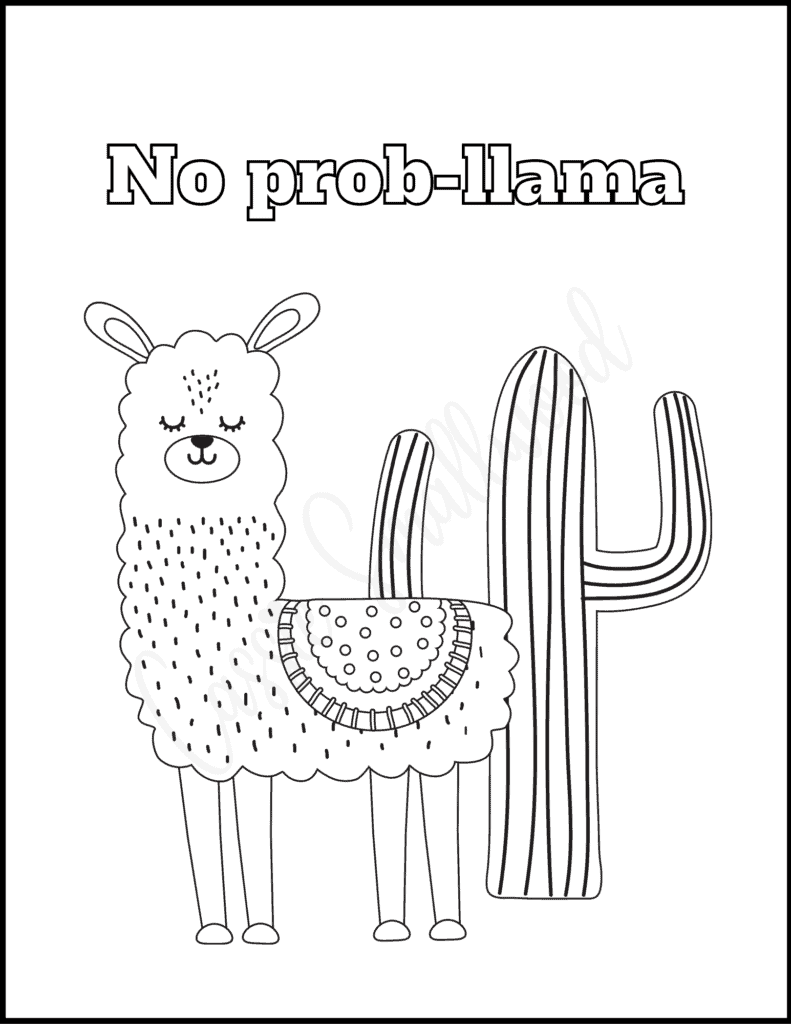 7 Insanely Cute Llama Coloring Pages - Cassie Smallwood