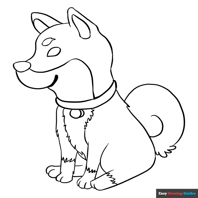 Shiba Inu Coloring Page | Easy Drawing ...