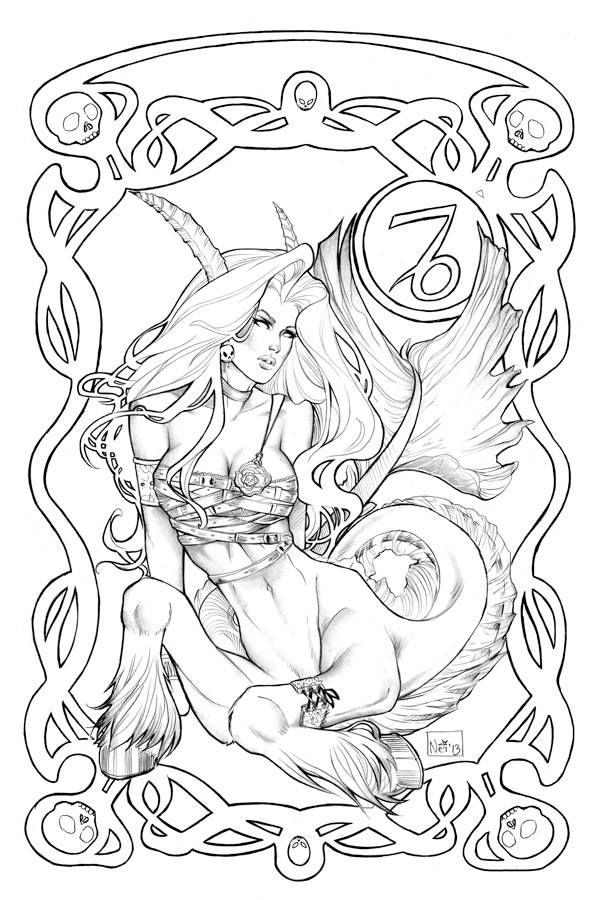 Pin by Cun on ♑Capricorn♑ | Capricorn sketch, Coloring books, Zodiac coloring  pages