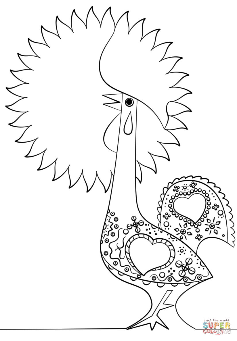Portuguese Rooster coloring page | Free Printable Coloring Pages
