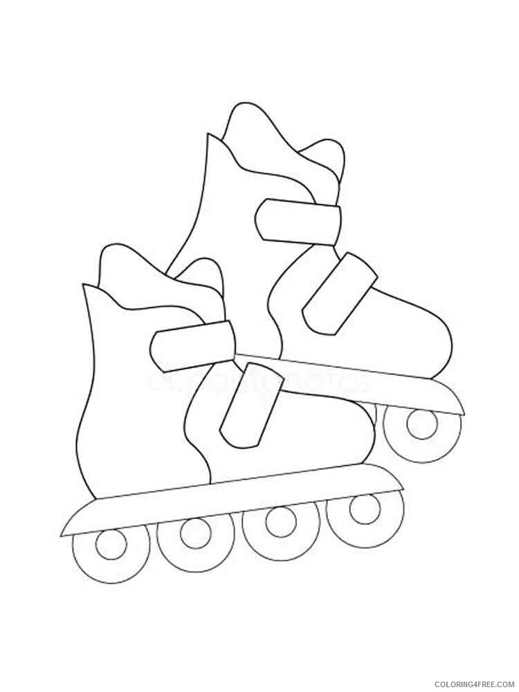Roller Skates Coloring Pages roller skates Printable 2021 5107  Coloring4free - Coloring4Free.com