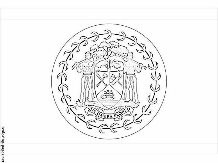Belize flag coloring page | Coloring pages