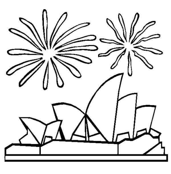 Sidney Opera House During Australia Day Celebration Coloring Page ...