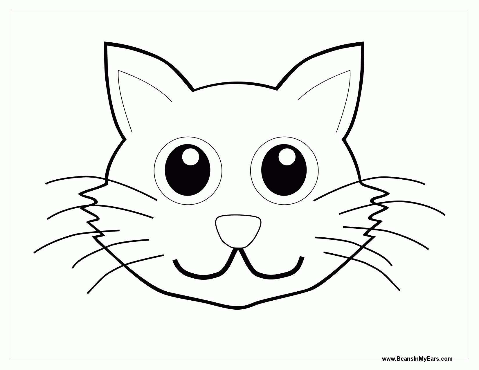 Kitten Outline Coloring Page - Coloring Home