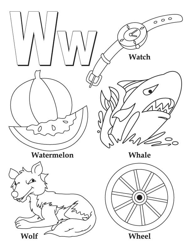Letter W - Abc Coloring Book Page
