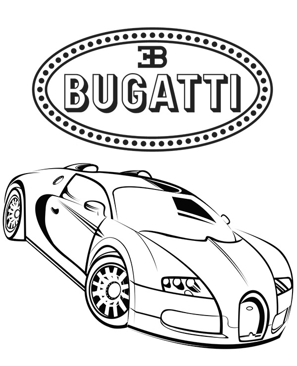 Printable Bugatti Veyron coloring sheet