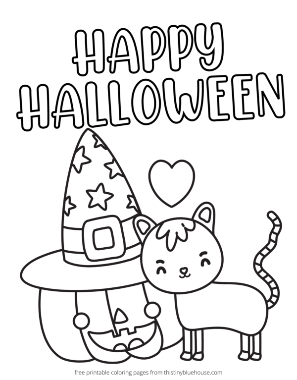 7 Best Free Printable Non Scary Halloween Coloring Pages - This Tiny Blue  House