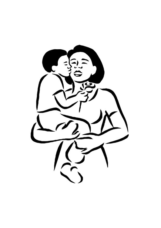Coloring Page mother and son - free printable coloring pages - Img 13811
