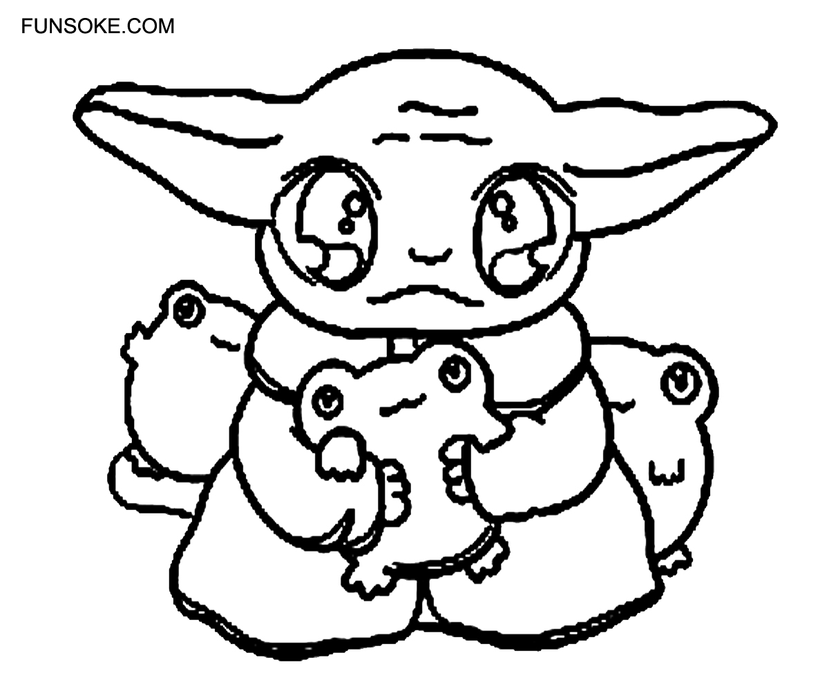 Baby Yoda Coloring Page Free Printable - Funsoke