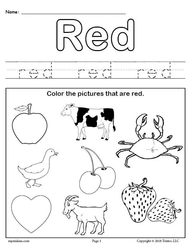 Color Red Worksheet | Color worksheets for preschool, Color red activities, Color  worksheets