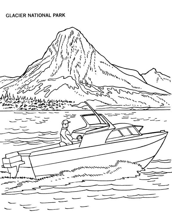 Glacier National Park Coloring Page - Free Printable Coloring Pages for Kids