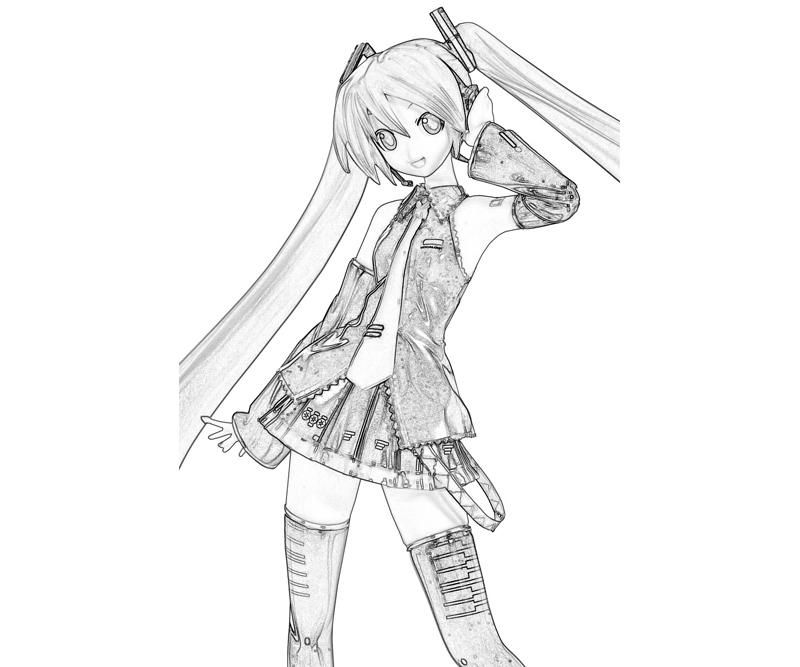 Cute Hatsune Miku Coloring Pages - More info