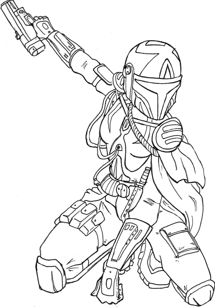 Star Wars Mandalorian Coloring Pages Coloring Home
