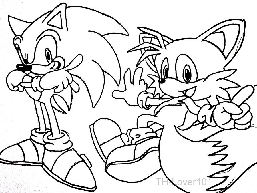 Essay Tails With Peace Sign Coloring Page Printable Sonic The ...