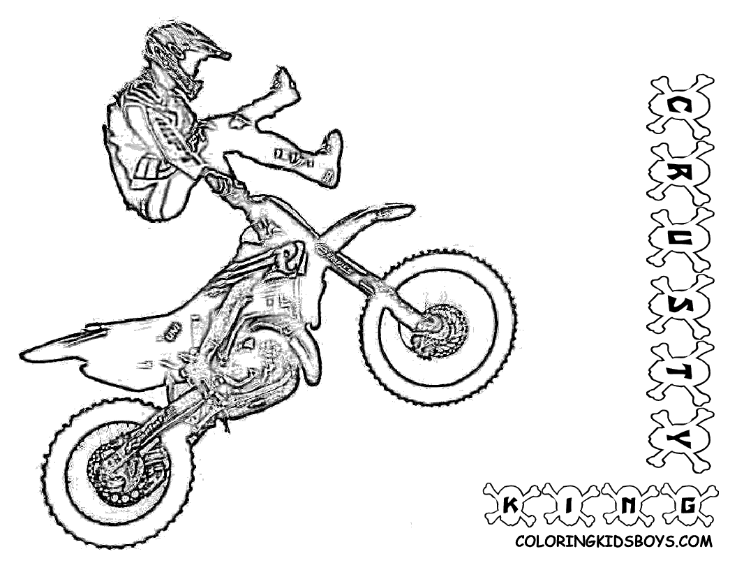ausmalbild motocross  kinder ausmalbilder