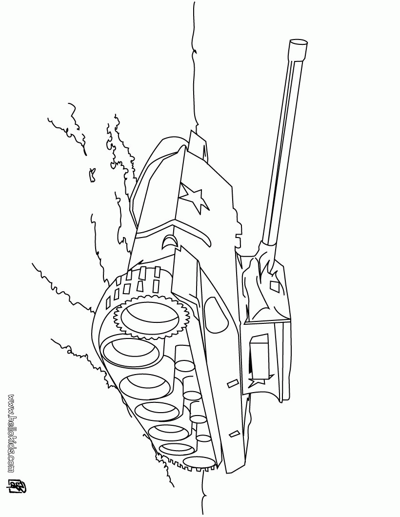 ARMY vehicles coloring pages - Tank