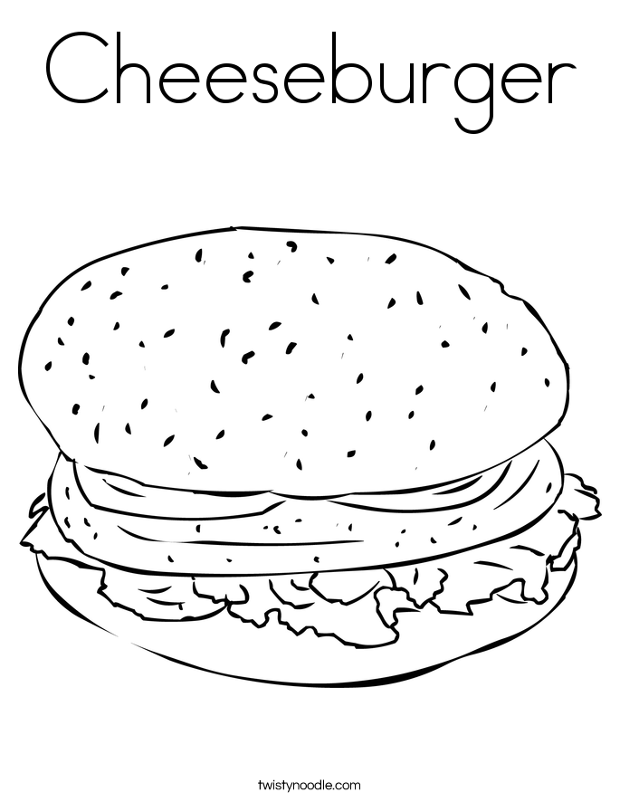 Hamburger Coloring Page - Twisty Noodle