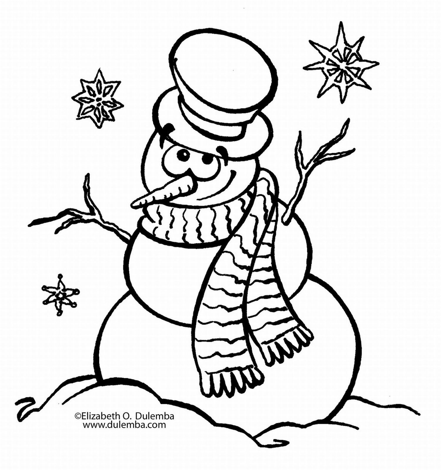 Printable Coloring Pages Christmas Snowman Coloring Home