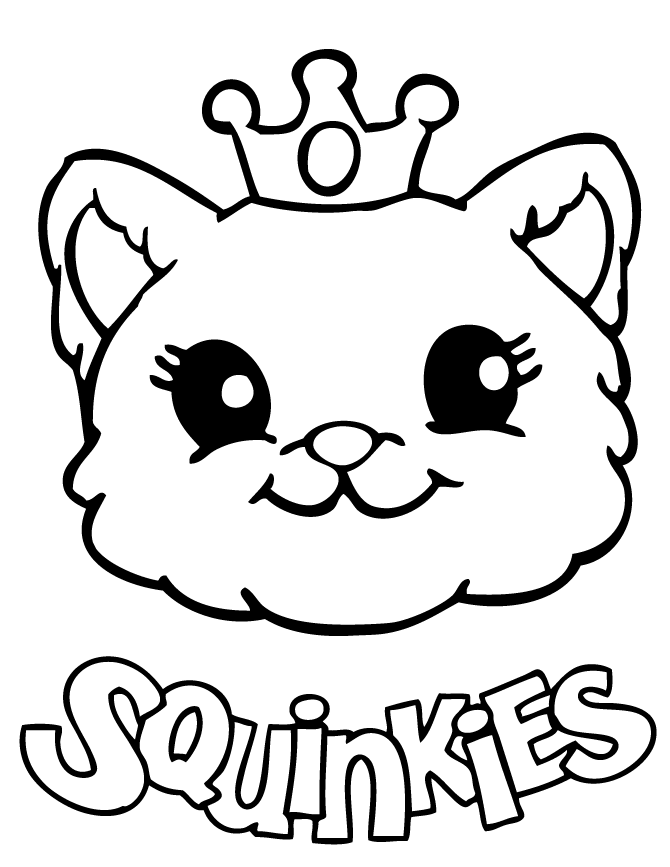 Cute Squinkies Cat Coloring Page | H & M Coloring Pages
