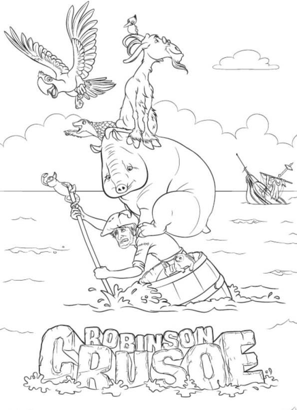 Kids-n-fun.com | 11 coloring pages of Robinson Crusoe 3D