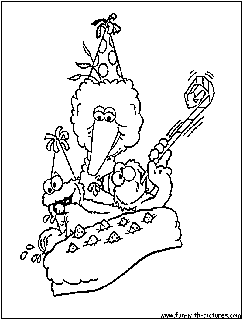 Sesame Street Coloring Pages Birthday | Cooloring.com