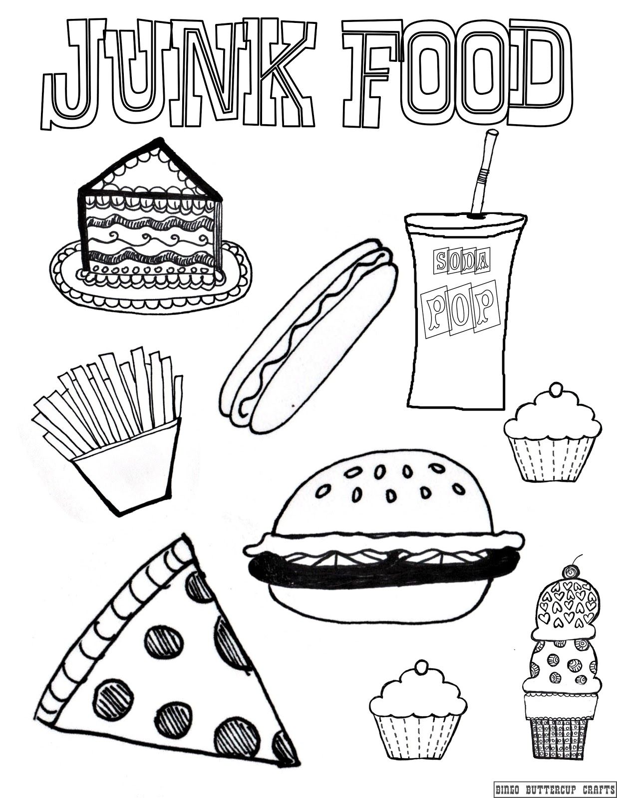 american junk food coloring pages cute. thanksgiving food coloring ...