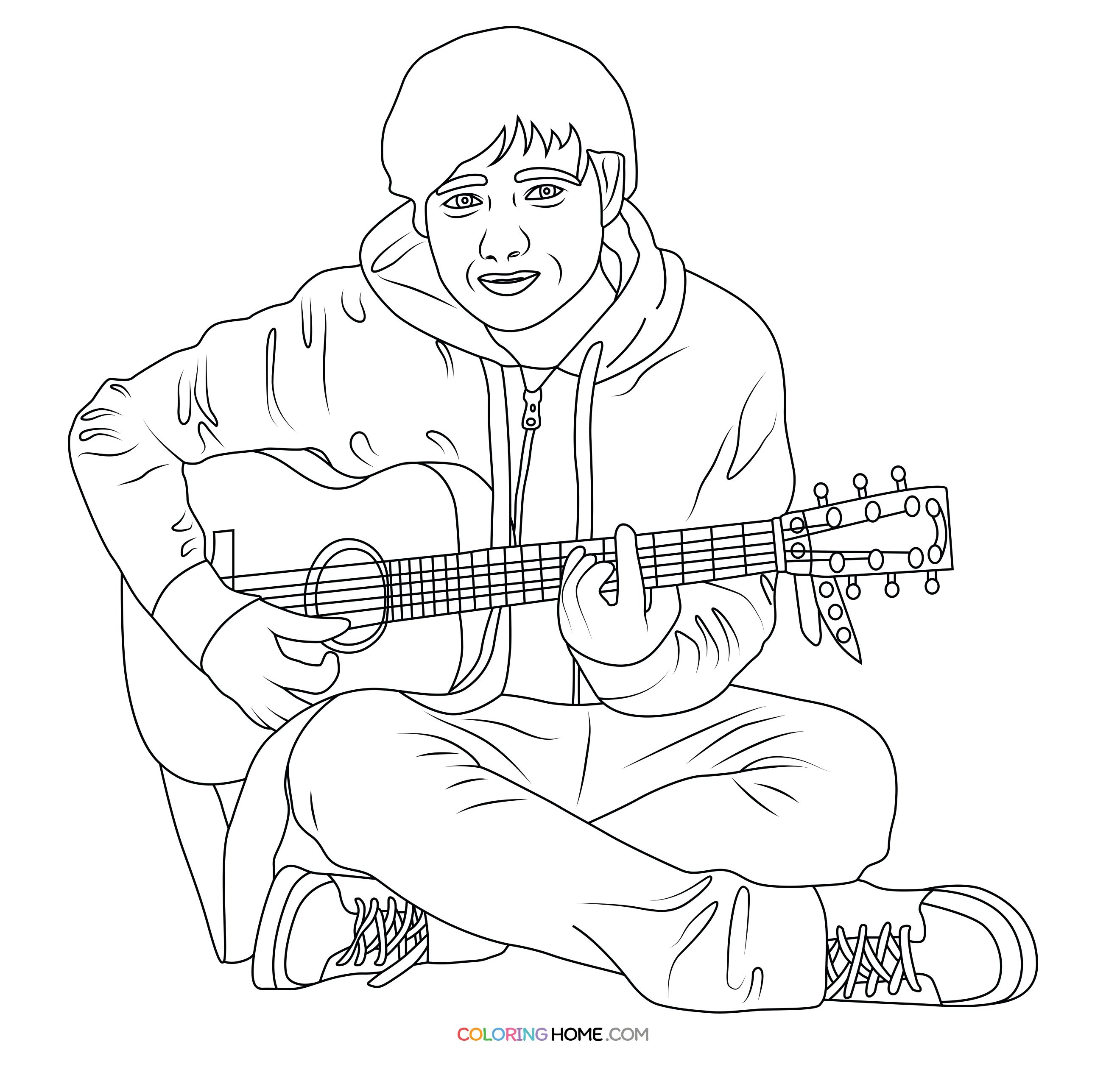 Ed Sheeran Coloring Page - Coloring Home