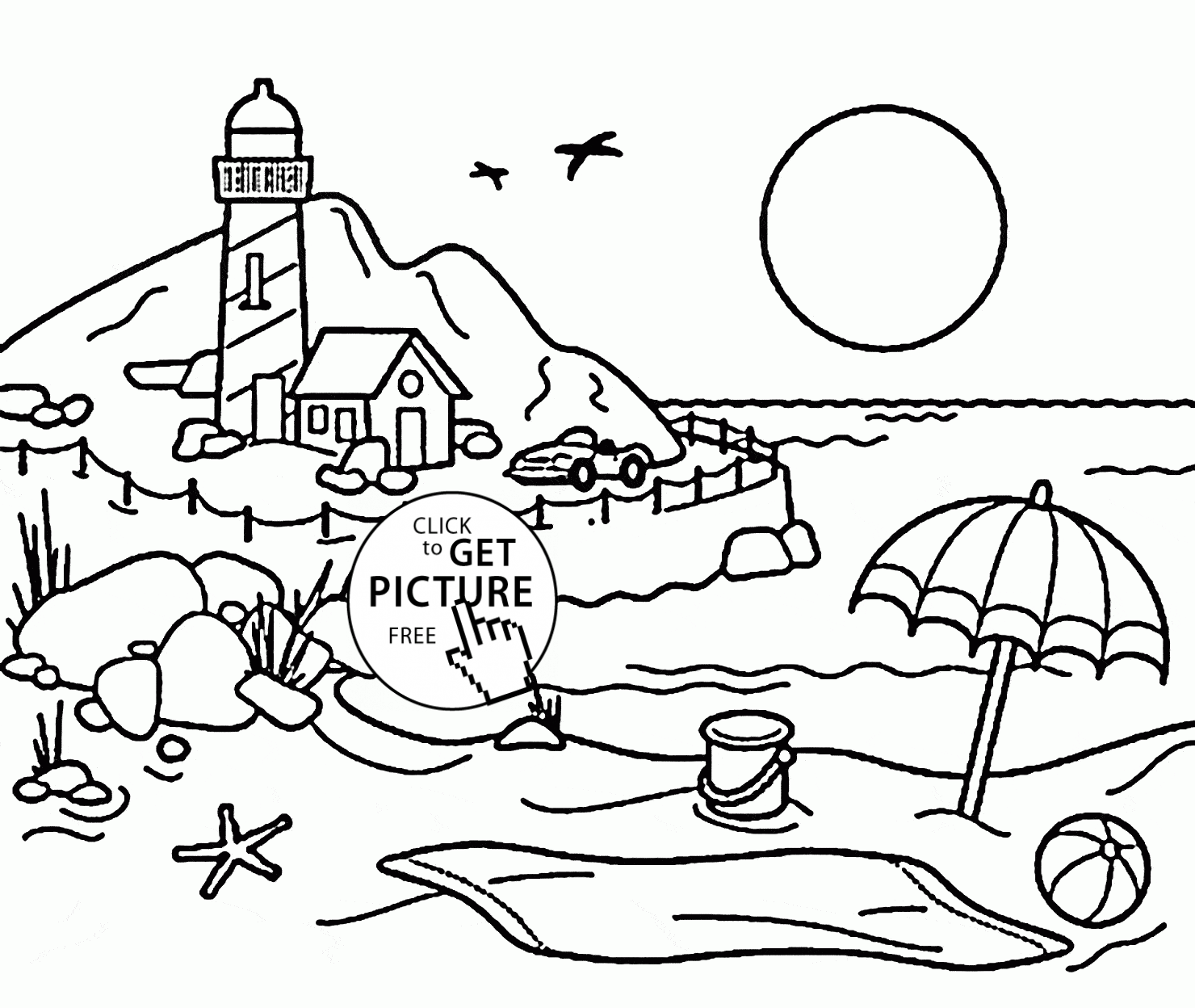Lighthouse coloring page for kids, seasons coloring pages ...