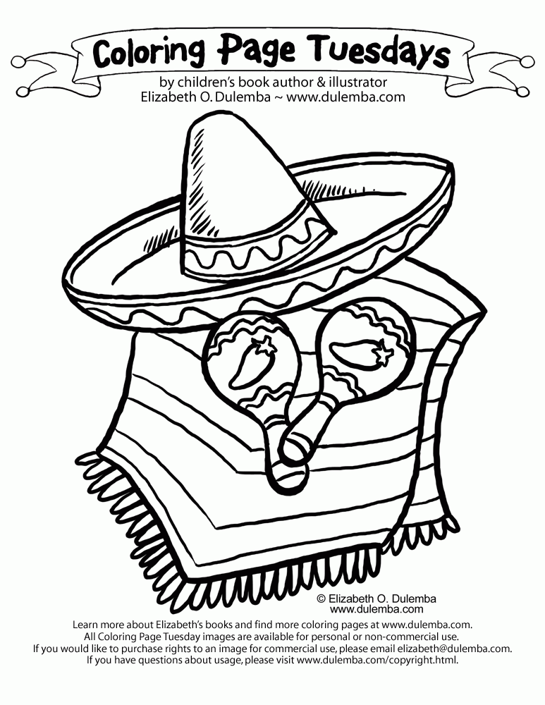 168 Cute Mexican Coloring Pages For Kids for Kindergarten