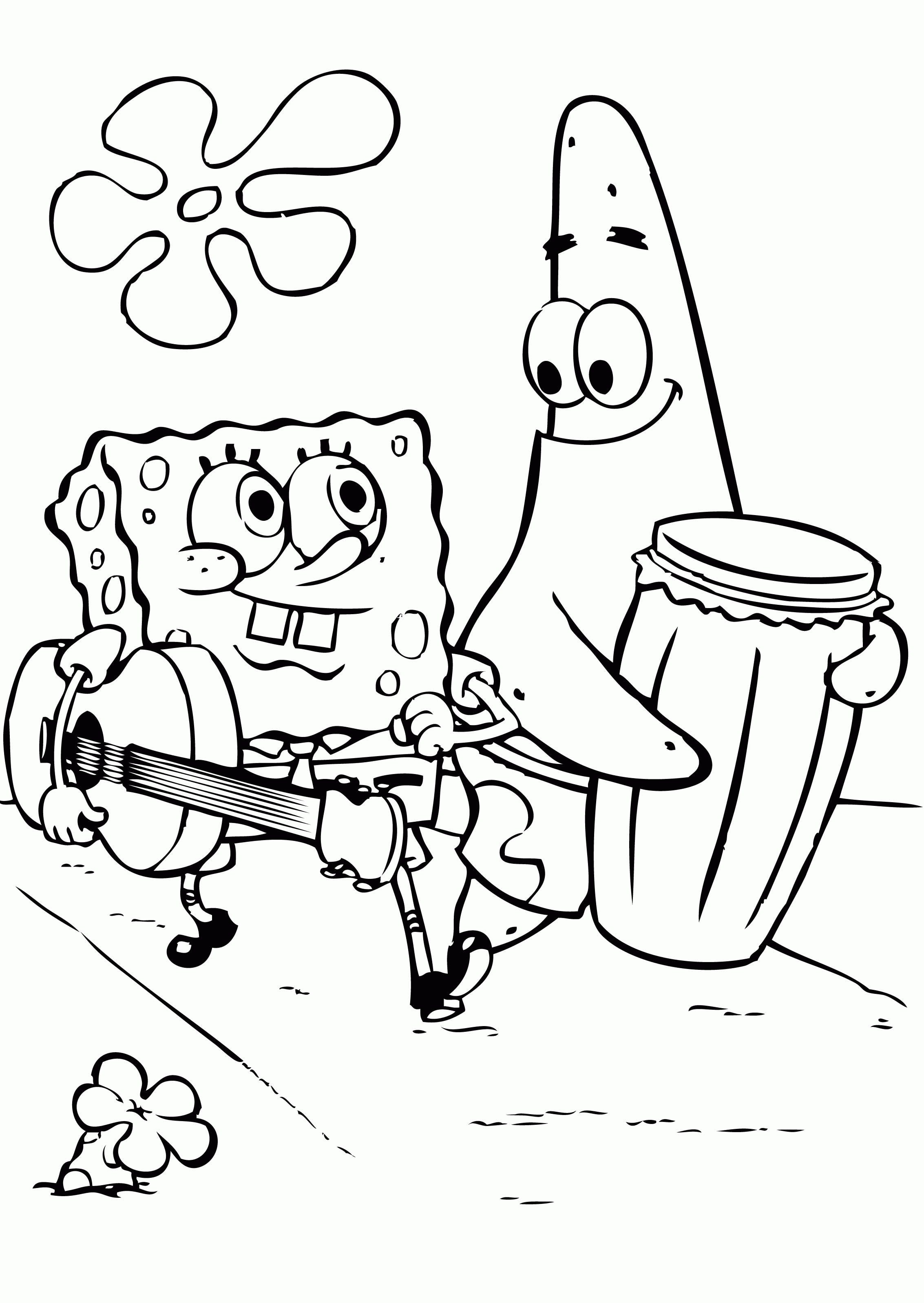 Easier Spongebob And Patrick Coloring - Coloring Pages