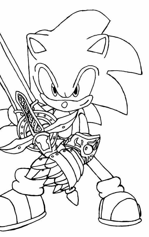 Sonic the Hedgehog and Sword Coloring Page: Sonic the Hedgehog and ...