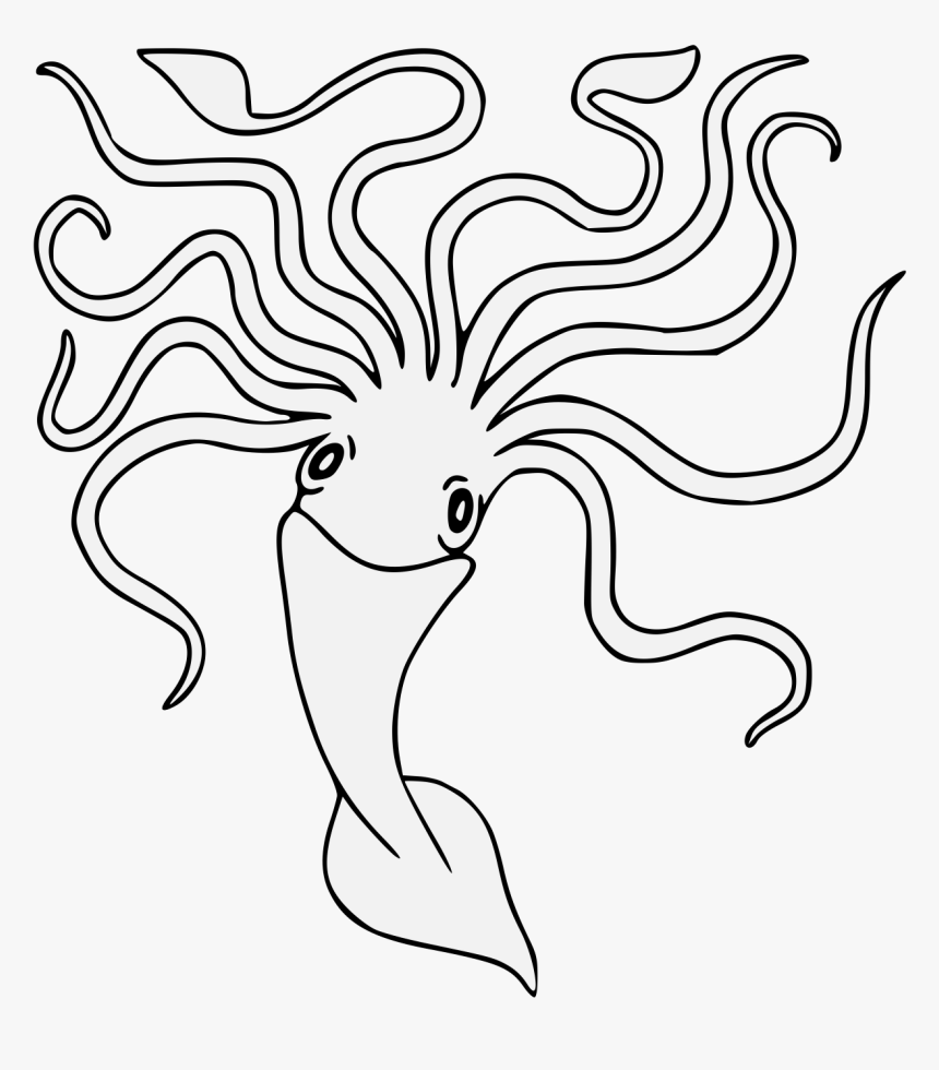 Kraken Squid Octopus Drawing Black And White - Kraken Drawing, HD Png  Download , Transparent Png Image - PNGitem
