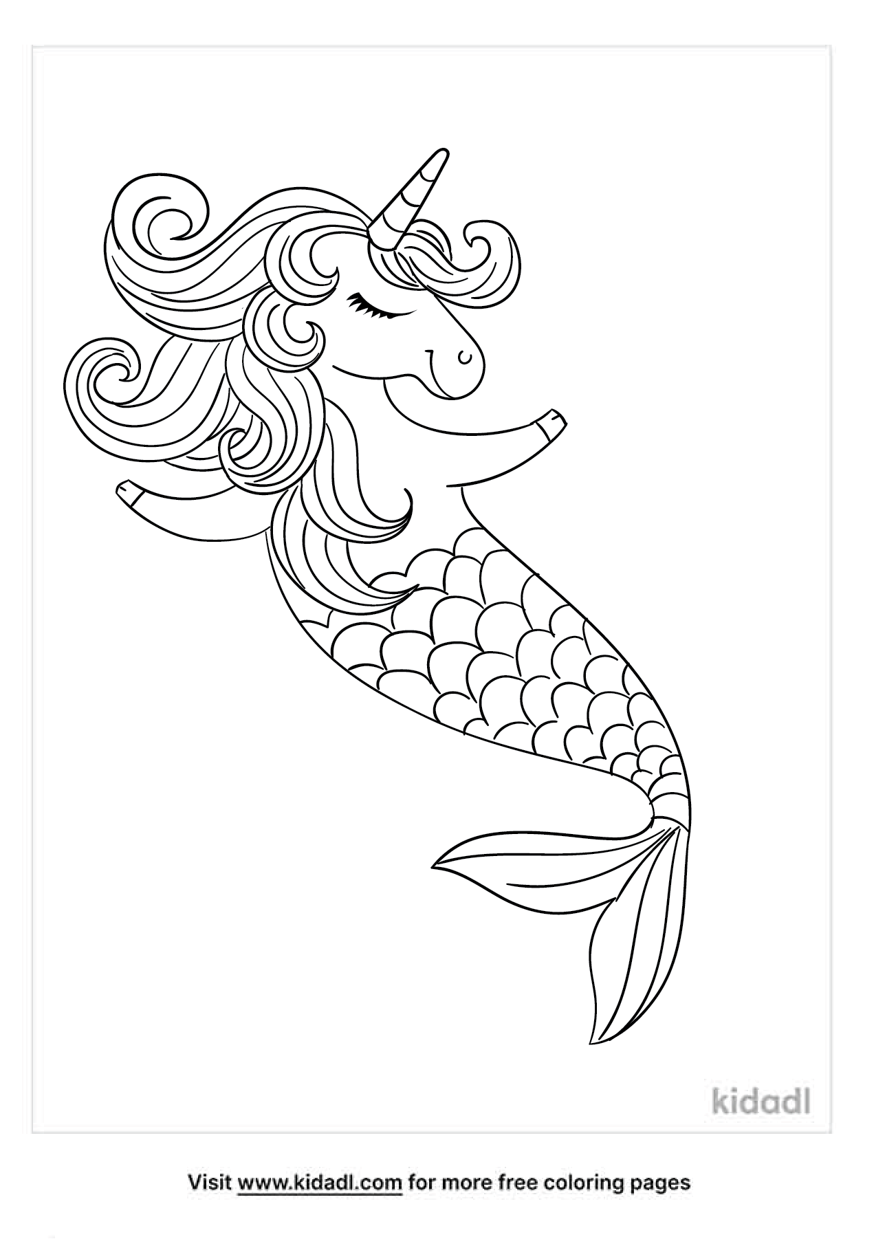 Unicorn Mermaid Coloring Pages Coloring Home