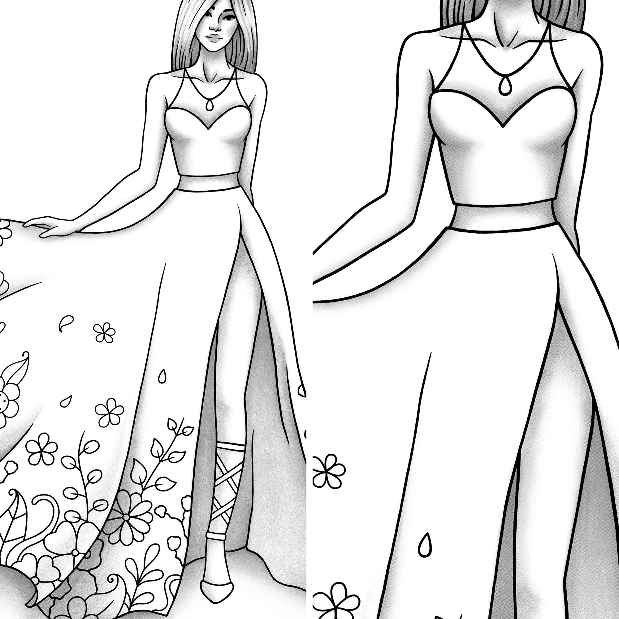 Printable Coloring Page Fashion and Clothes Colouring Sheet - Etsy Singapore