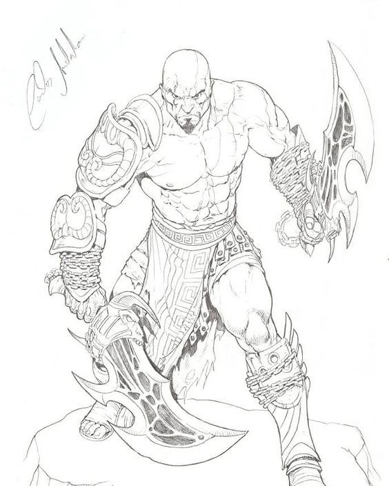 Kratos God Of War | Kratos God Of War, Warrior Drawing, Character Art -  Coloring Home