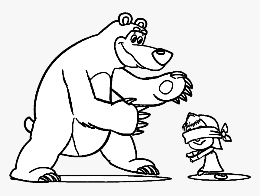 Masha And The Bear Coloring Pages, HD Png Download , Transparent Png Image  - PNGitem