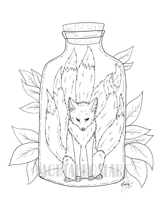 Mythical Printable Coloring Pages Fox - Coloring Pages Ideas